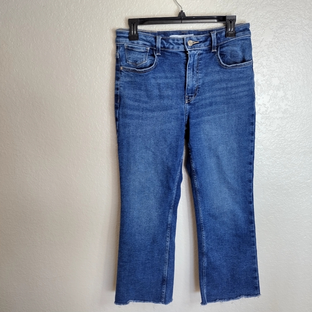 ZARA High Rise Crop Straight Leg Jeans Sz 8